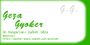 geza gyoker business card